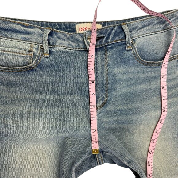 Driftwood Indie Patchwork Crop Bootcut Kick Frayed Hem Step Jeans Size 31 - Picture 13 of 15